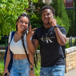 SIU students walking on campus